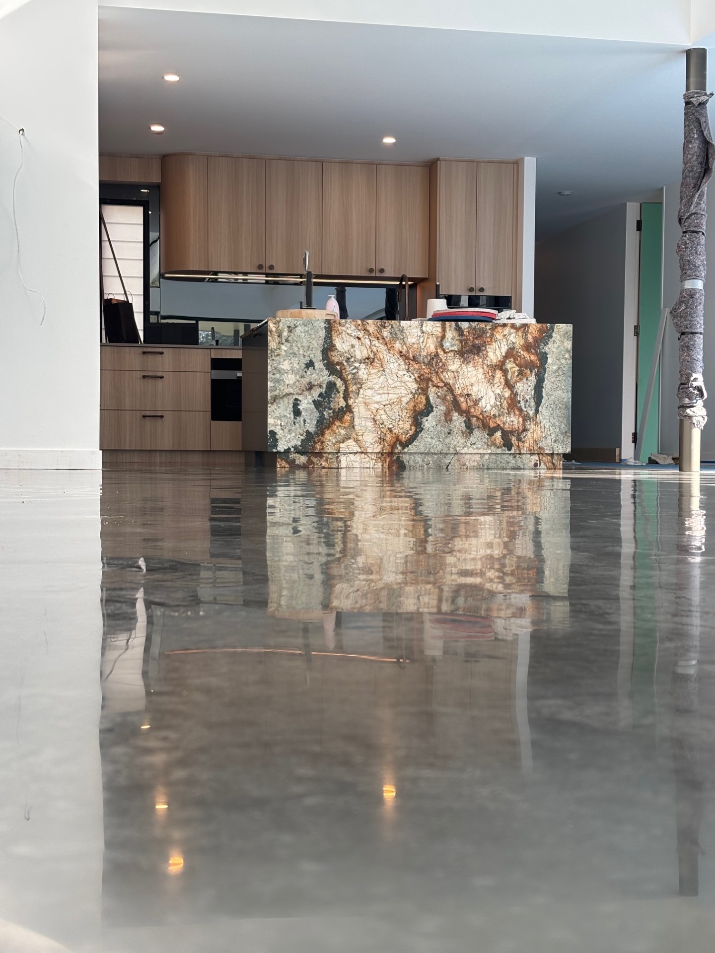 Burnished concrete floor