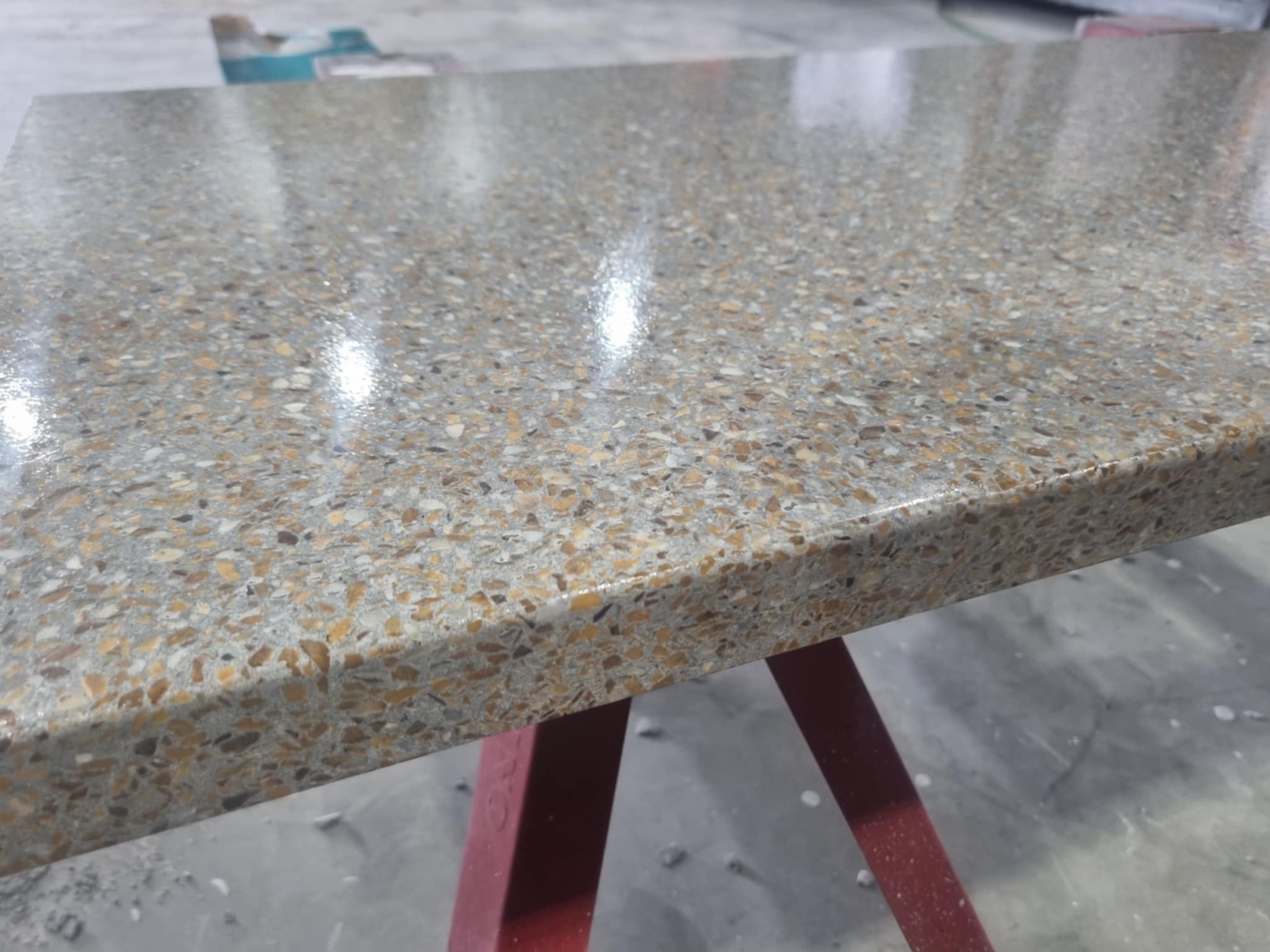 processing terrazzo step